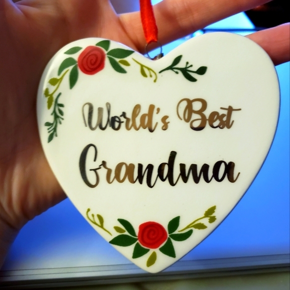 World's Best Grandma heart ornament, NIB - Picture 1 of 9